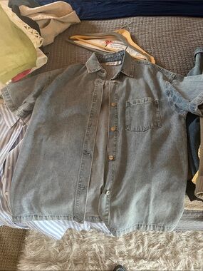 Parke denim short sleeve button down